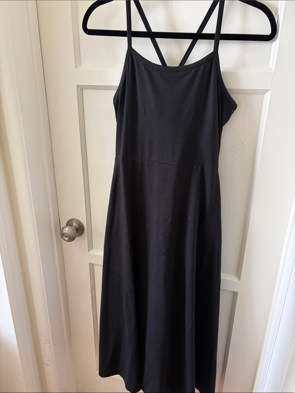 Pact Black Midi Dress with Strappy Back